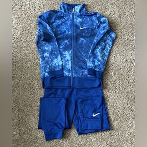 Nike Blue Tie-Dye Jacket and Solid Blue Pants Set